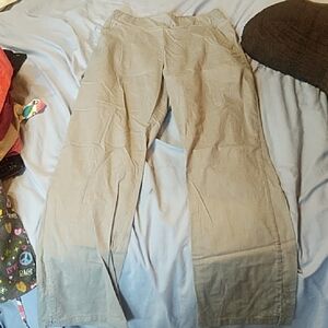 Tan Straight Leg Pants Lightweight Cotton Blend